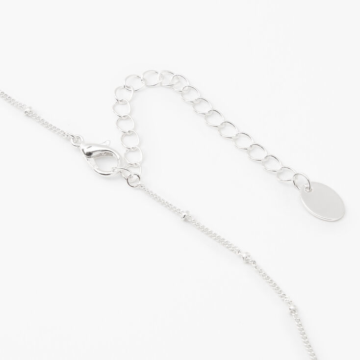 Silver-tone Cubic Zirconia Confetti Beaded Choker Necklace,