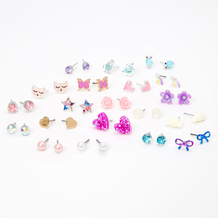 Purple Spring Stud Earrings - 20 Pack,