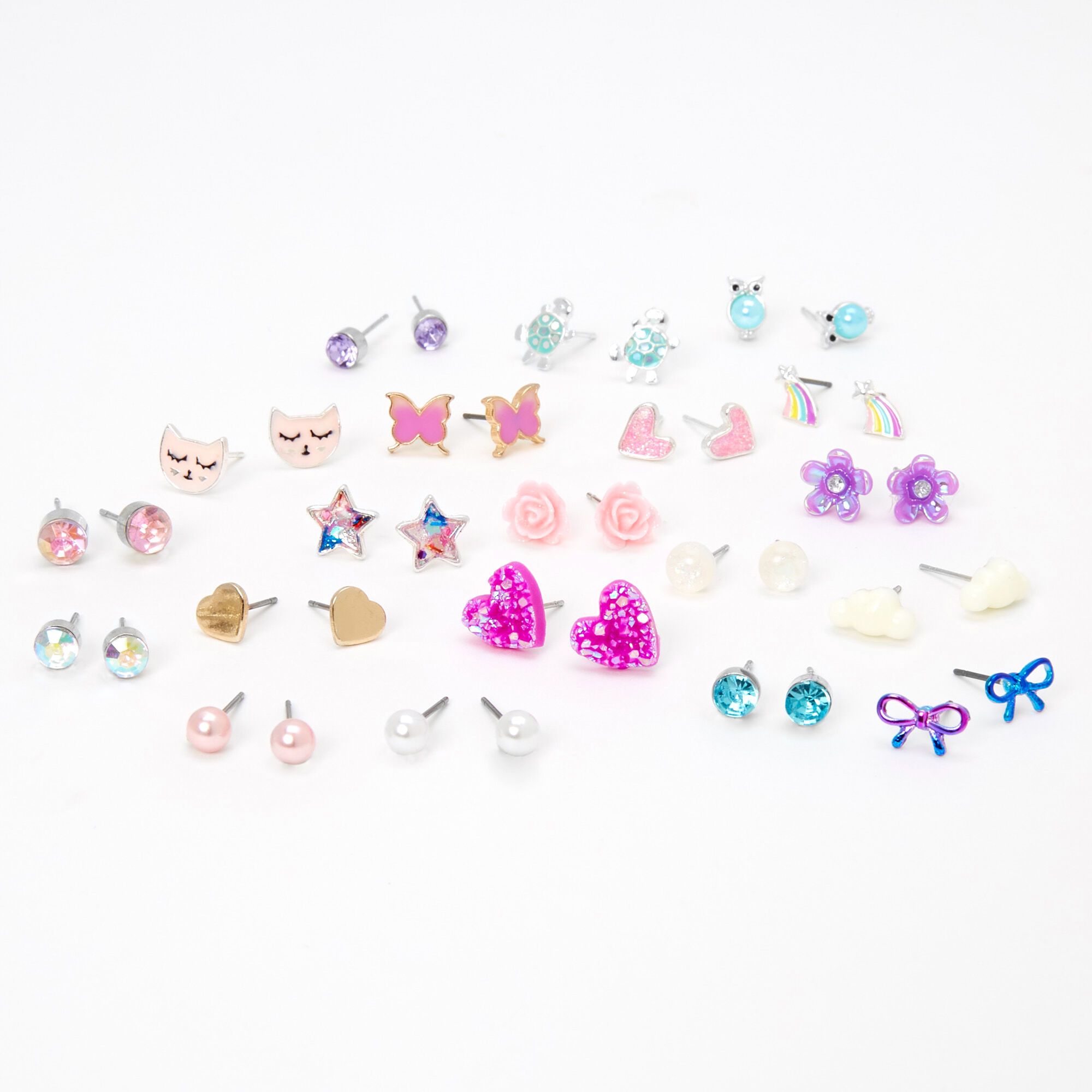 View Claires Spring Stud Earrings 20 Pack Purple information