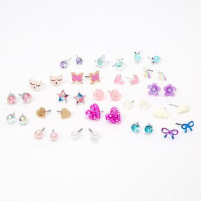 Purple Spring Stud Earrings - 20 Pack,
