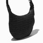 Sac port&eacute; &eacute;paule souple en crochet noir,