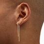 Gold-tone Cubic Zirconia Stick Front &amp; Back Drop Earrings,