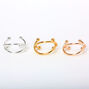 Mixed Metal Criss Cross Ear Cuffs - 3 Pack,