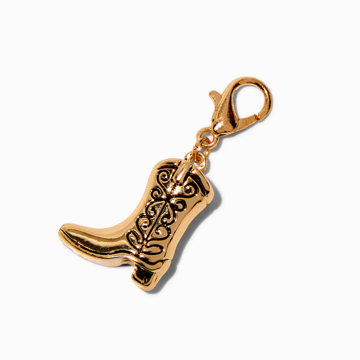 T H E M E x Claire&#39;s Gold-tone Cowboy Boot Charm,