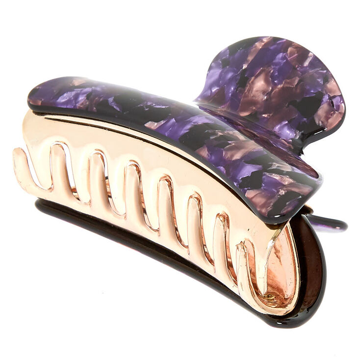 Claire's Pince à cheveux violettes motif flocon métallisé