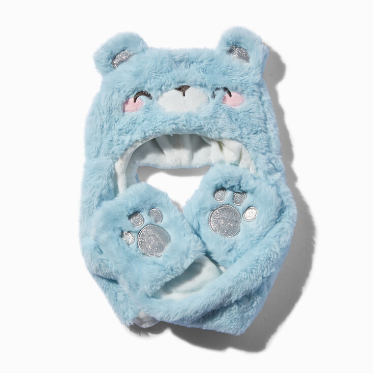 Claire&#39;s Club Fuzzy Blue Bear Headscarf,