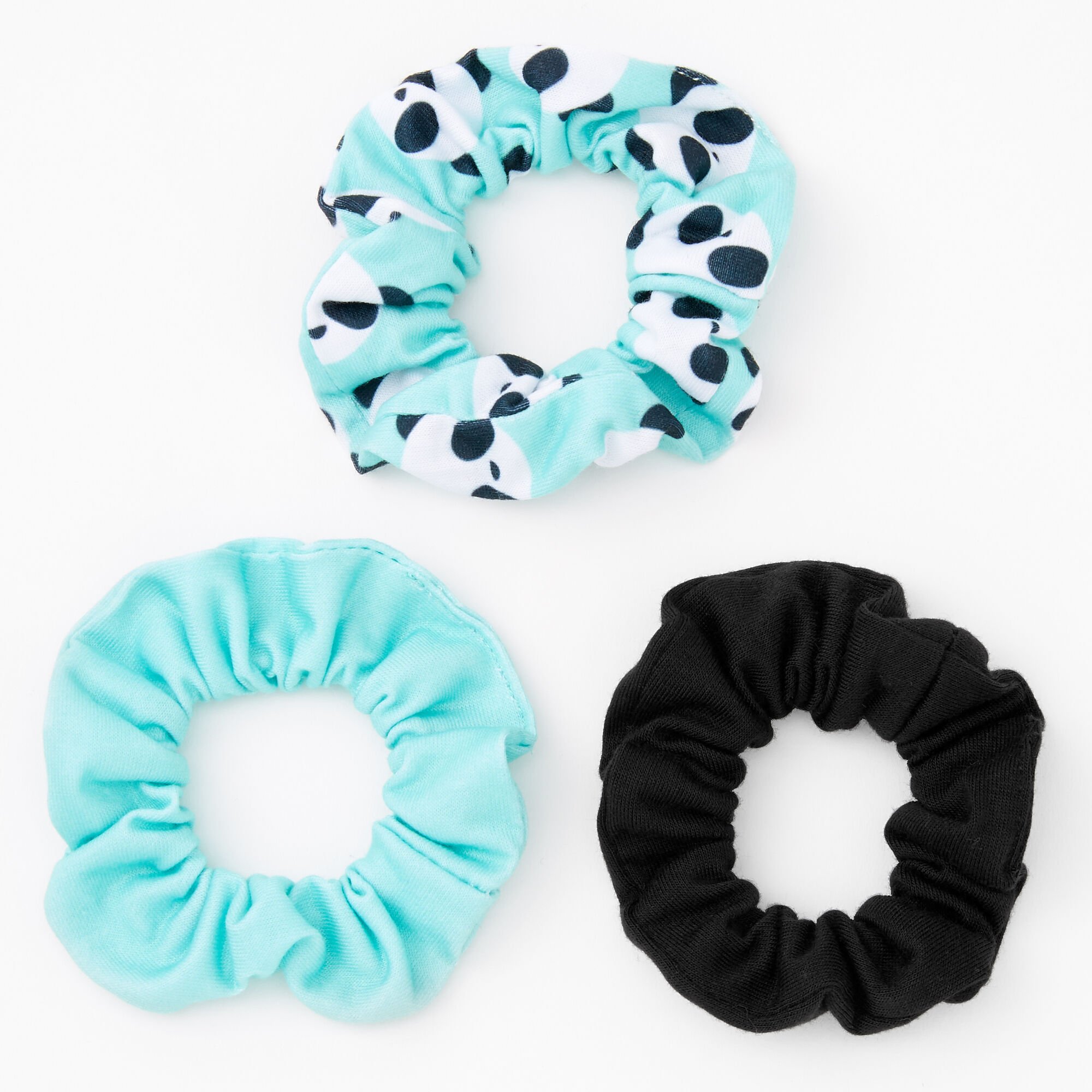 Claire's Club Panda Bear Hair Scrunchies - Mint, 3 Pack,