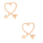 Gold Arrow Heart Stud Earrings,
