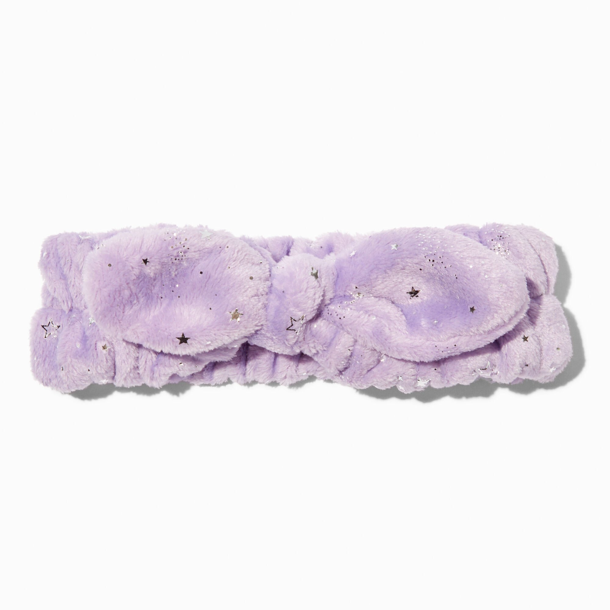 Bandeau à nœud violet étoile couleur argentée pour maquillage,