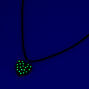 Glow in the Dark Heart Black Cord Pendant Necklace,
