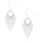 Silver Rhinestone 1.5&quot; Fringe Drop Earrings,