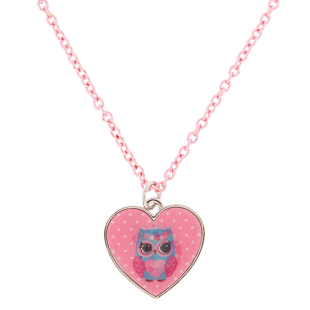 Claire's Club Holographic Heart Necklace,