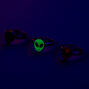 Best Friends Silver Glow In The Dark Alien Rings - 3 Pack,