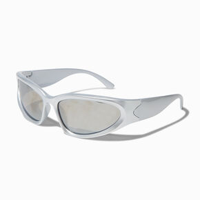 Silver Flash Wraparound Sunglasses,
