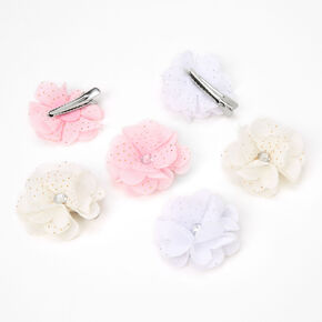 Claire&#39;s Club Pastel Chiffon Flower Hair Clips - 6 Pack,