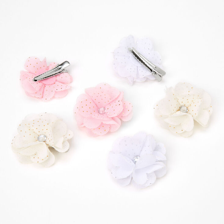 Claire&#39;s Club Pastel Chiffon Flower Hair Clips - 6 Pack,