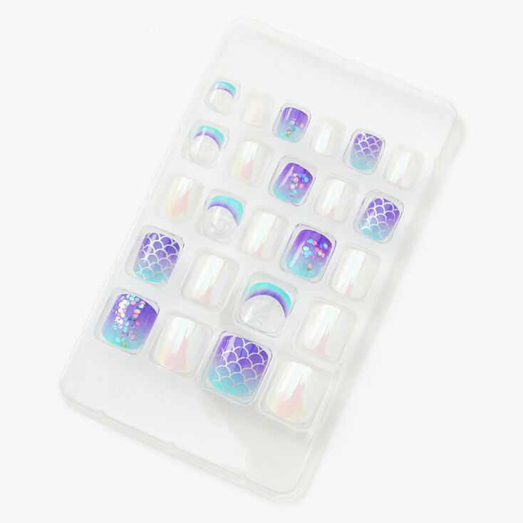 Faux ongles avec d&eacute;grad&eacute; sir&egrave;ne - Lot de 30,