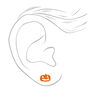 Sterling Silver Glitter Jack O&#39;Lantern Stud Earrings,