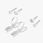 Silver Initial Earring Stackables Set &#40;3 Pack, E&#41;,