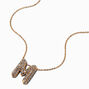 Gold-tone Pav&eacute; Bubble Initial Pendant Necklace - M,