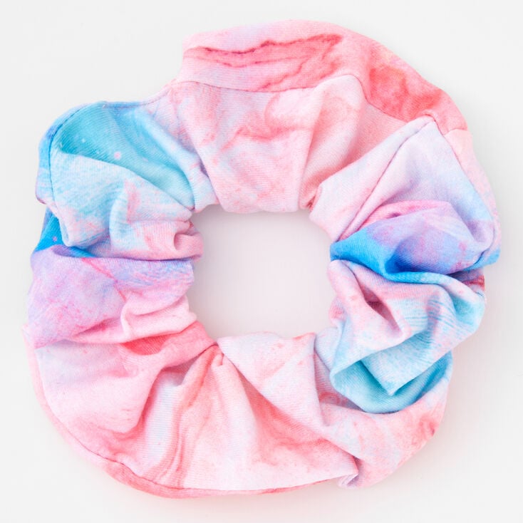 Blue &amp; Purple Marble Print Hair Scrunchie,