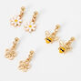Bumblebees and Flowers 1&quot; Drop Earrings - 3 Pack,
