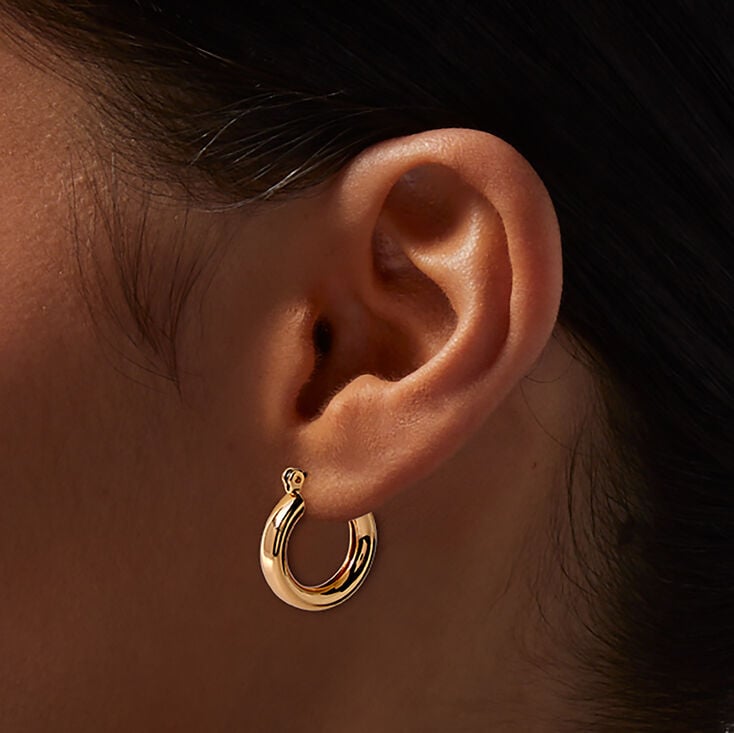 Gold-tone 20mm Tube Hoop Earrings,