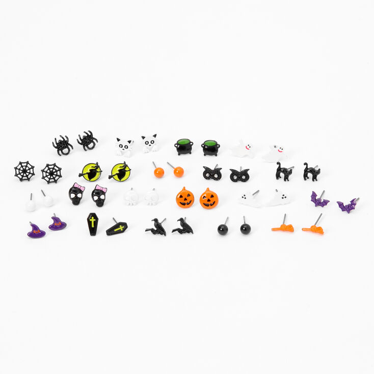 Halloween Motif Stud Earrings - 20 Pack,