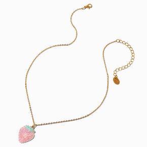 Pink Crystal Beaded Tattoo Choker &amp; Strawberry Crystal Pendant Choker - 2 Pack,