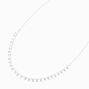 Collier &agrave; disques confetti avec strass couleur argent&eacute;e,