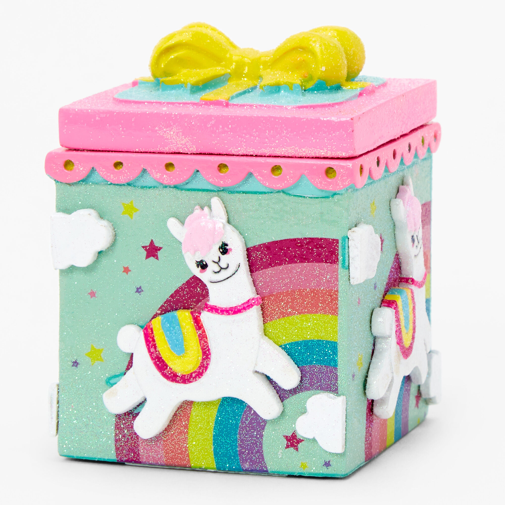 Glitter Llama Trinket Keepsake Box,