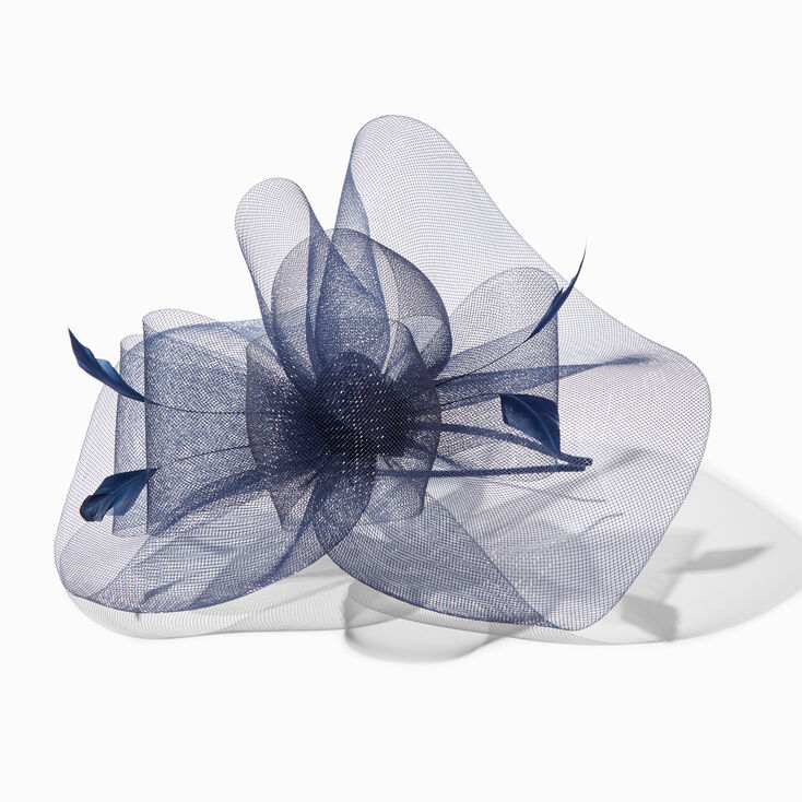 Large Navy Blue Swirl Fascinator,