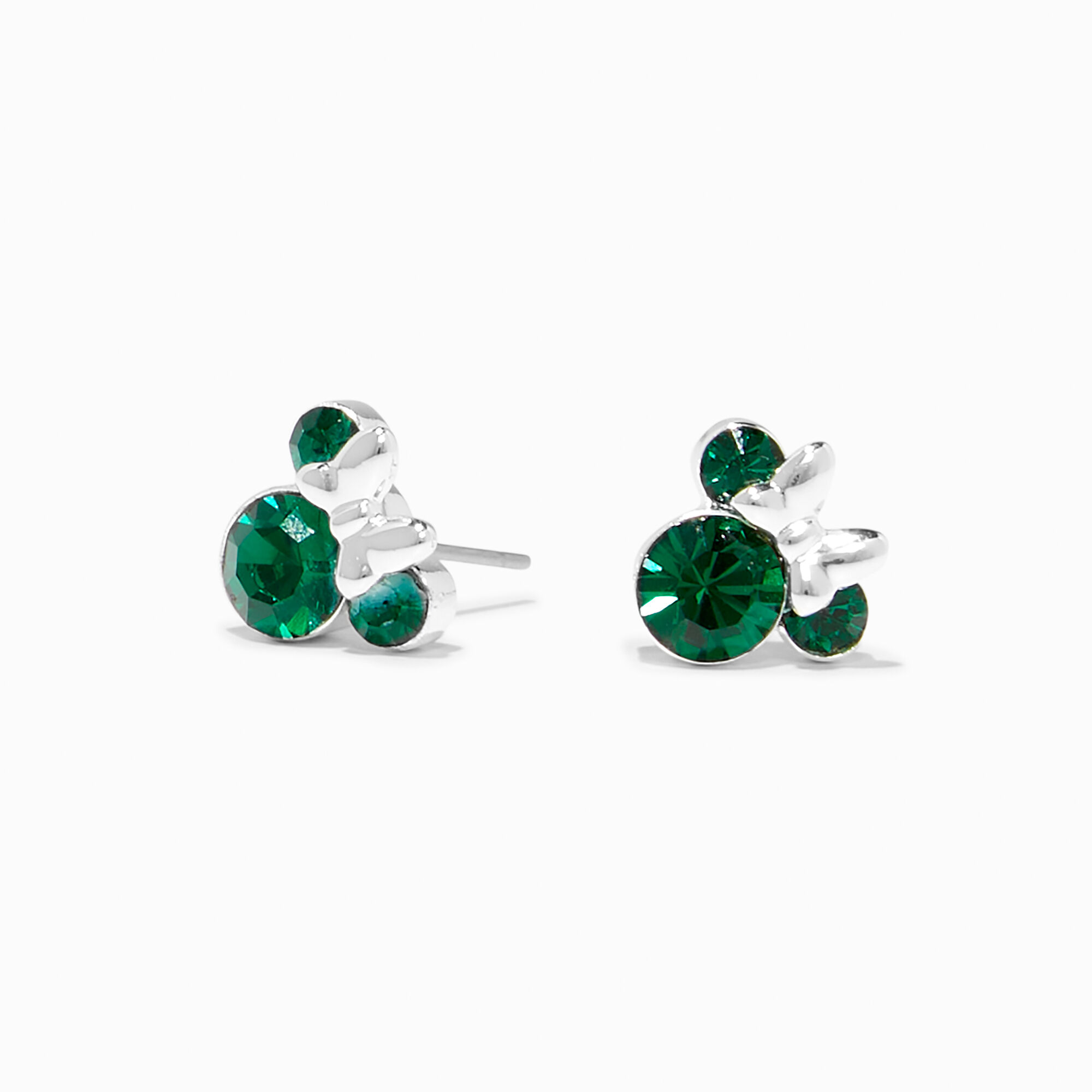 Disney Minnie Mouse Birthstone Sterling Silver Stud Earrings - May,