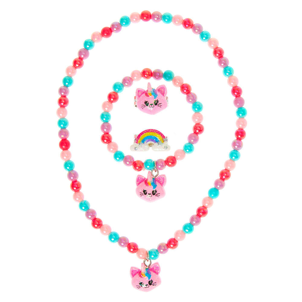 Claire's Club Cat Accessory Set - Silver,