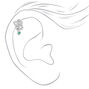 Silver 16G Embellished Snake Cartilage Clicker Earring,