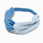 Two Tone Blue Denim Twisted Headwrap,