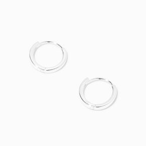 C LUXE by Claire&#39;s Sterling Silver 10MM Clicker Hoop Earrings,