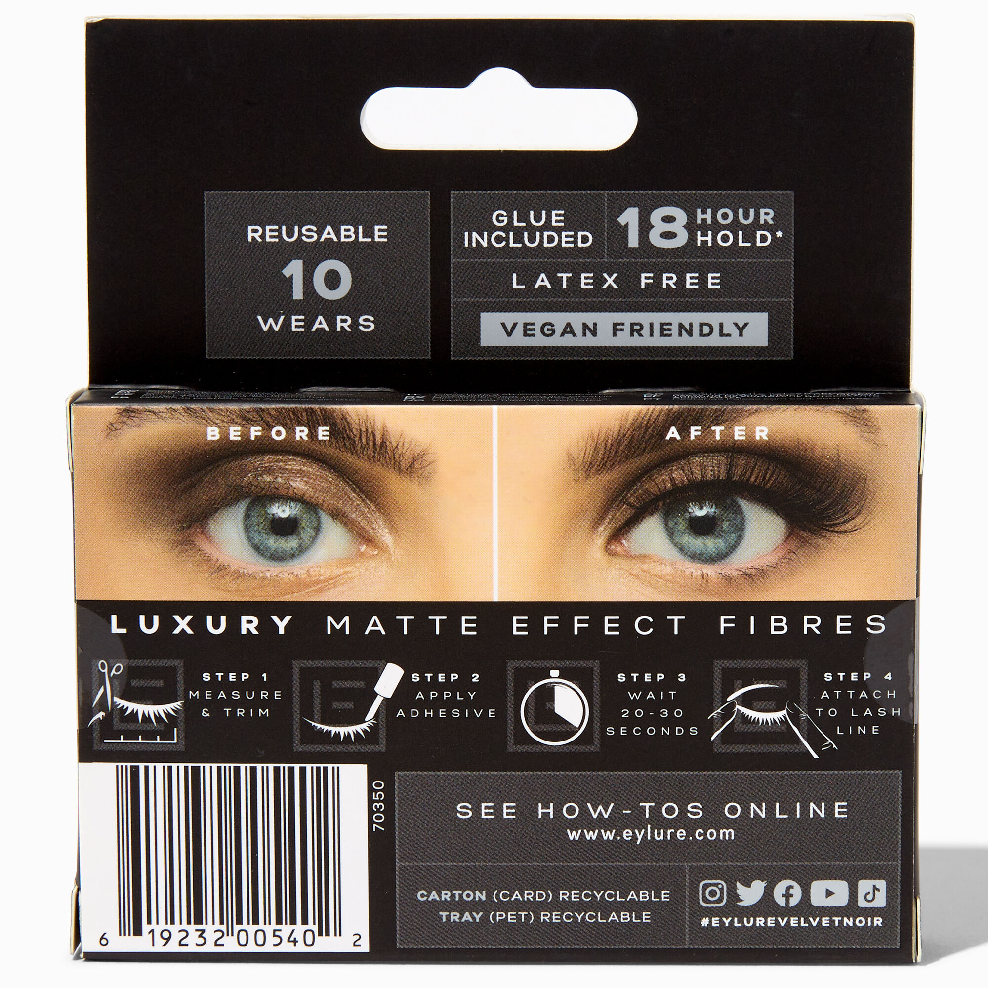 Eylure Luxe Velvet Noir Matte Black Fibres - Nightfall,