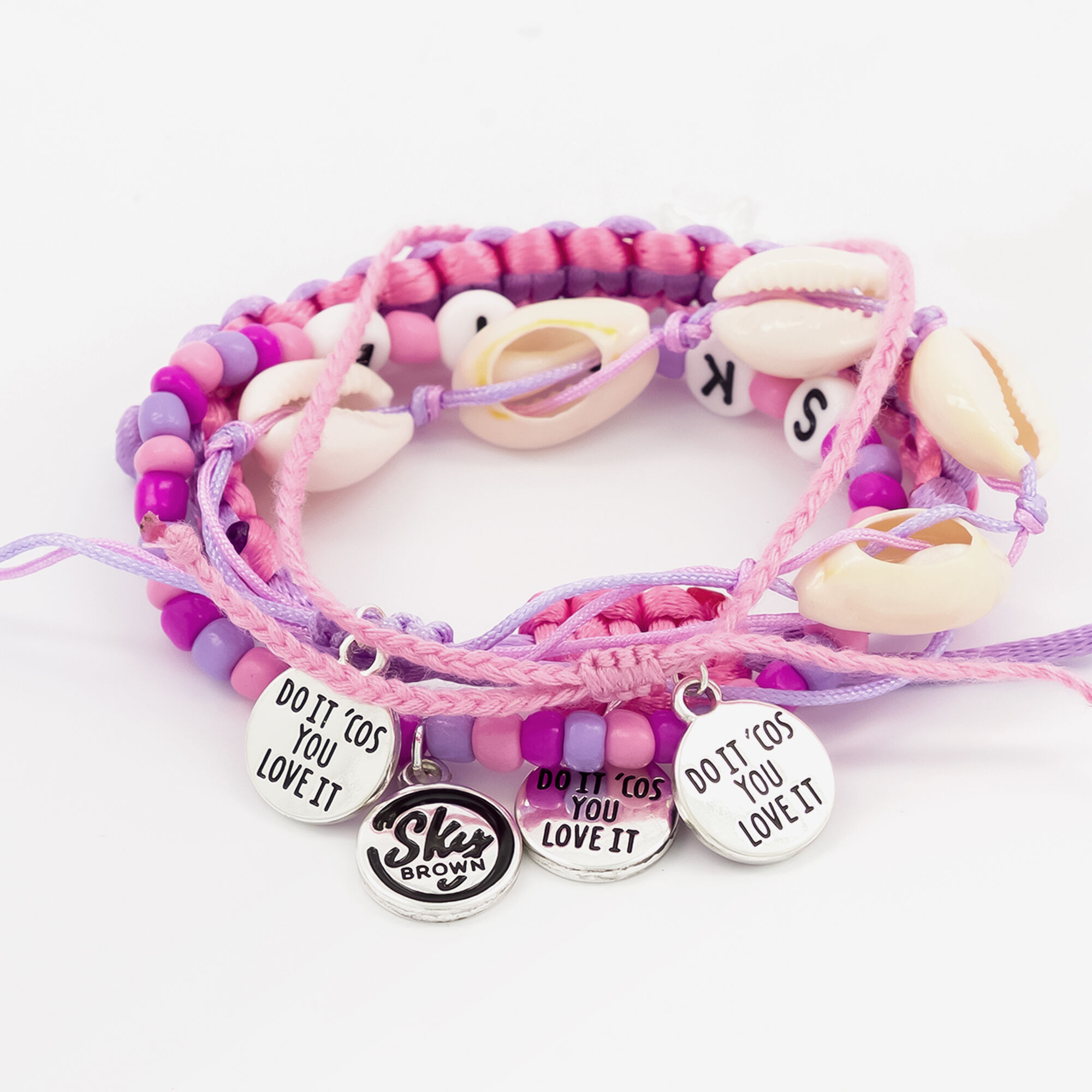 Chouchou et bracelets sport Sky Brown™ - Lilas, lot de 5,