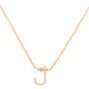 Gold Stone Initial Pendant Necklace - J,