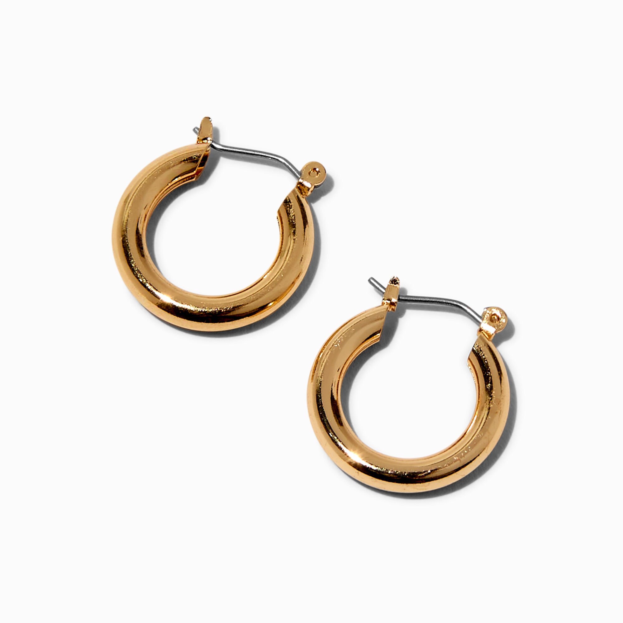 View Claires 20MM Tube Hoop Earrings Gold information