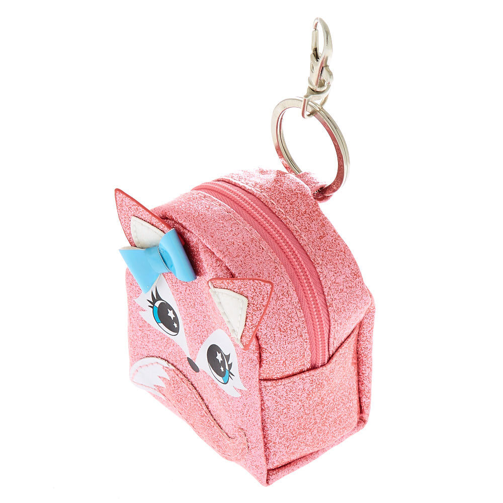 Pink Fox Mini Backpack Keychain Pink