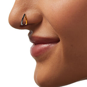 18G Mixed Metal Titanium Double Clicker Nose Hoop,