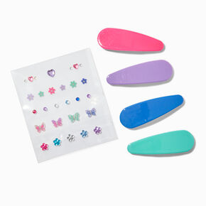 Claire&#39;s Club Make-It-Yourself Jewel Tone Snap Hair Clip Kit,