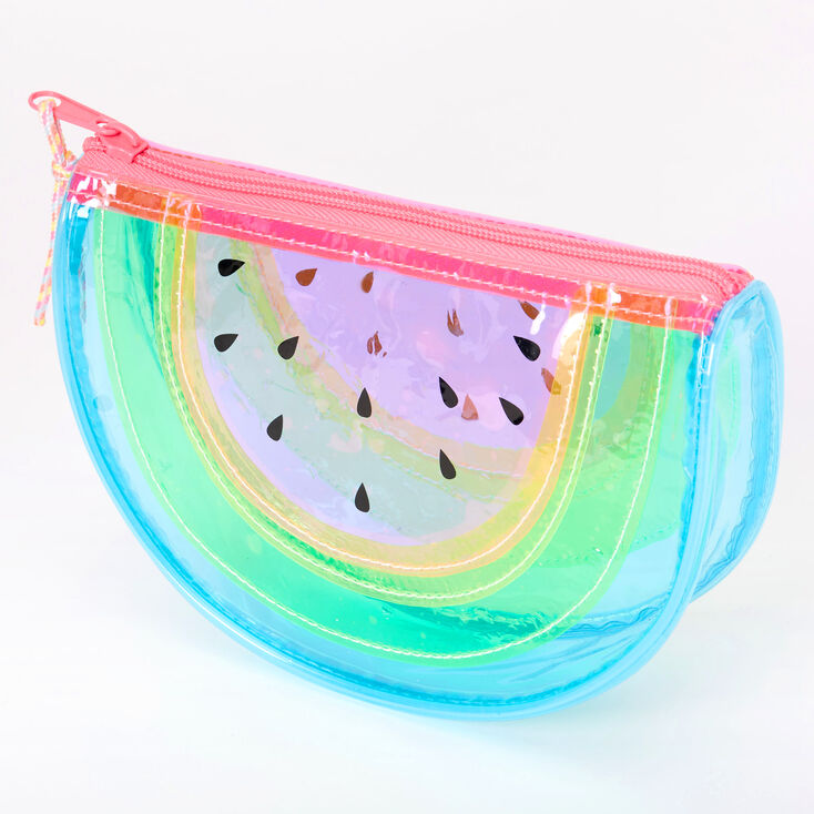 Trousse past&egrave;que transparente fluo,