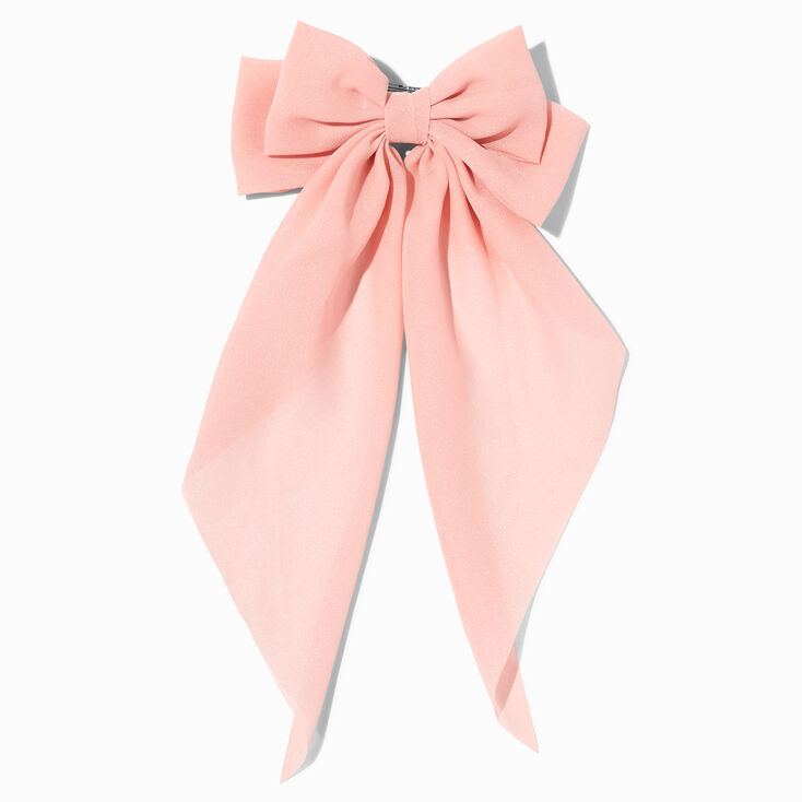 Blush Pink Long Tail Hair Bow Clip,