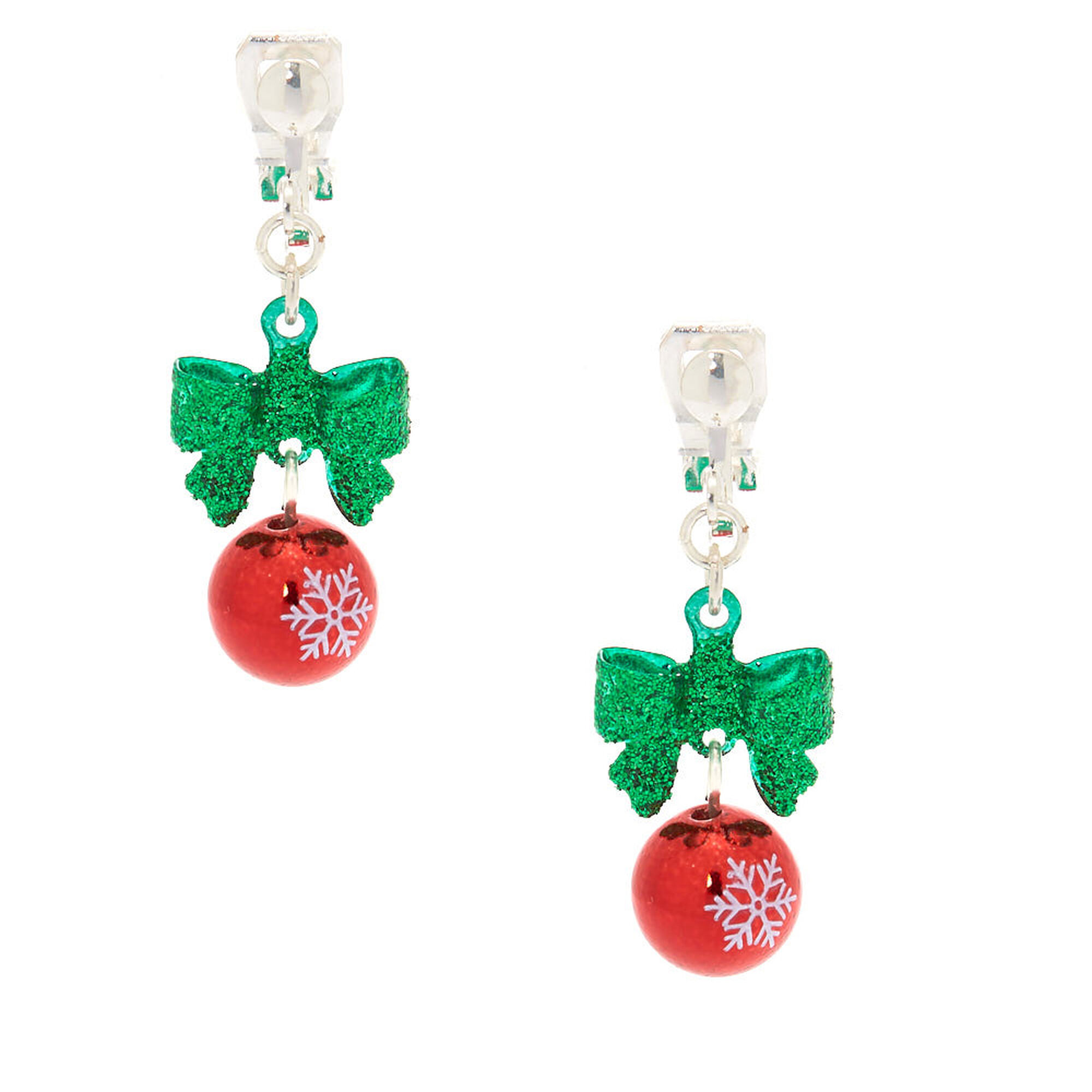 1 Holiday Bells Clip On Drop Earrings Claire S Us