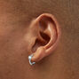 C LUXE by Claire&#39;s Sterling Silver Crystal Bubble Clicker Hoop Earrings,