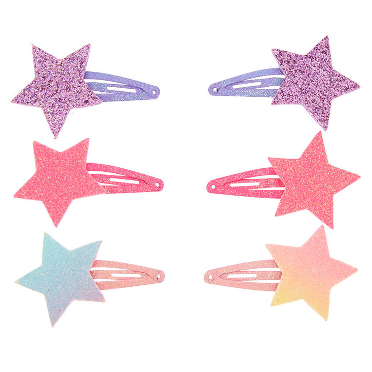 Lot de 6&nbsp;barrettes clic clac &eacute;toiles paillet&eacute;es du Claire&#39;s&nbsp;Club,