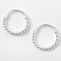 Sterling Silver 12mm Rope Hoop Earrings,
